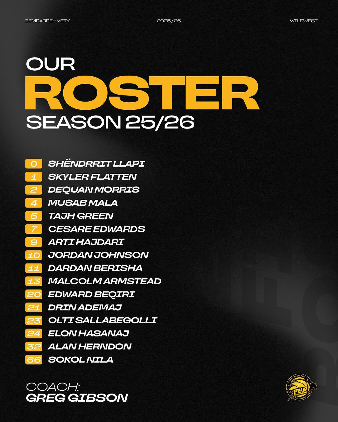 Skuadra e Pejës për edicionin e ri